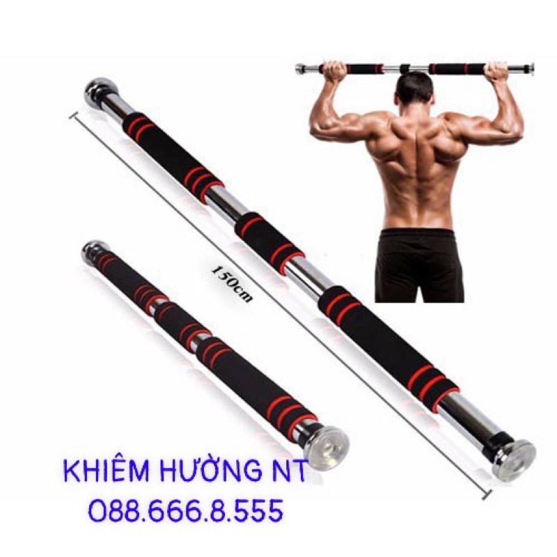 Xà đơn treo tường gắn cửa nhiều cỡ từ 62-150cm kích thước có thể tùy chỉnh phù hợp tập gym tại nhà tăng cơ bắp