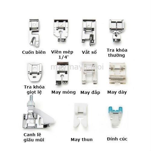 BỘ CHÂN VỊT CƠ BẢN CHO MÁY MAY GIA ĐÌNH ĐA NĂNG (11pcs/12pcs)