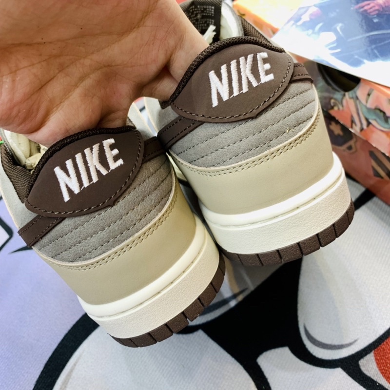 Giày thể thao sneaker sb dunk low steam boy white brown hàng SC
