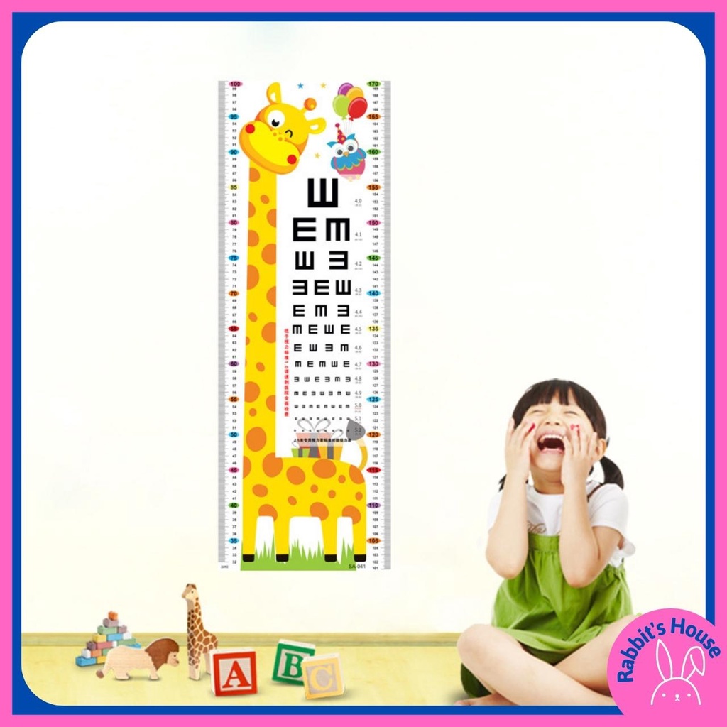 Decal dán tường, giấy dán tường thước đo chiều cao cho bé hình con vật