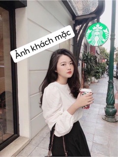 Áo kiểu trắng tay bồng xt