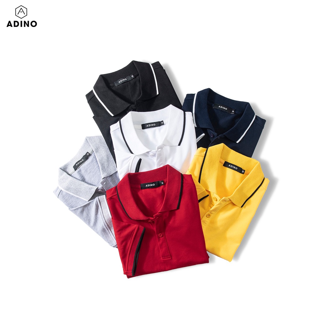 Áo thun polo nam có cổ kẻ sọc basic, Áo phông nam ngắn tay vải cá sấu cotton thời trang VINTINO PLV