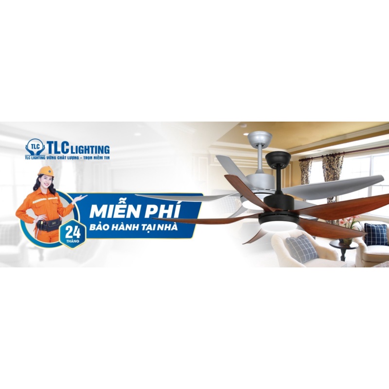 Quạt trần eco classic,quạt trần trang trí phòng khách 75 W Chính hãng TLC - Bảo hành 5 năm