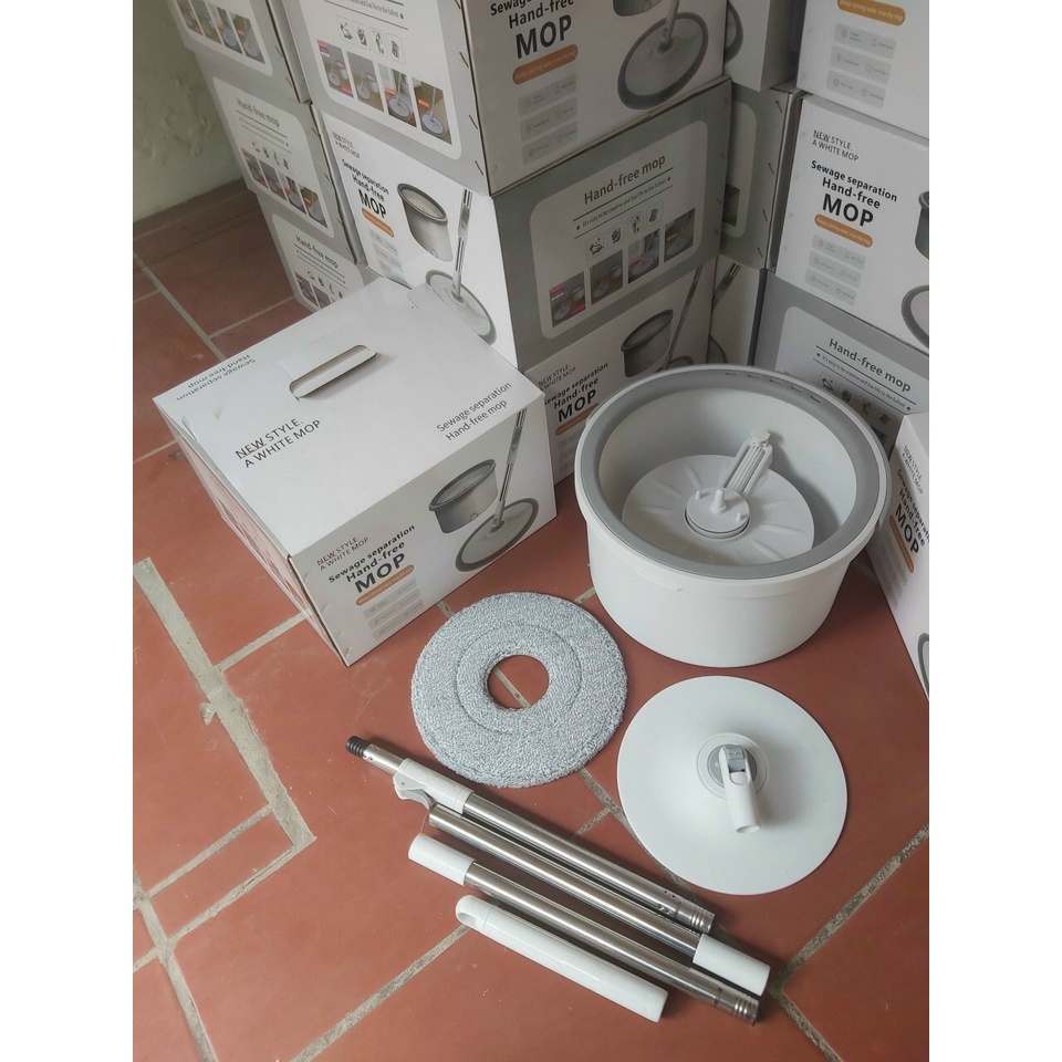 Cây Lau Nhà Thông Minh Hand free MOP - Chổi Lau Nhà Tự Giặt, Tự Vắt, Tự Động Tách Nước Bẩn - Công Nghệ Vắt Ly Tâm