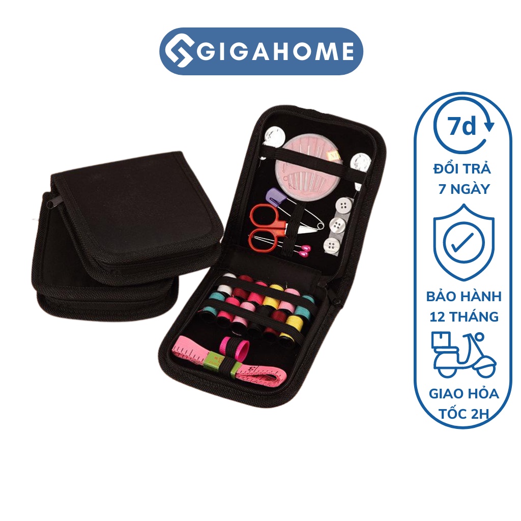 Bộ Kim Chỉ Gia Đình Trộn Bộ GIGAHOME Kèm Bao Đựng Gấp Gọn Tiện Lợi 7595