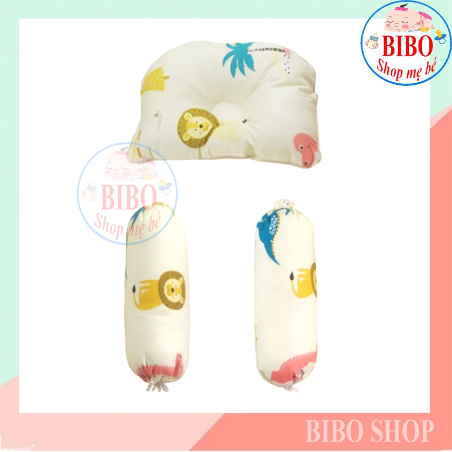 Bộ Nệm Gối Sơ Sinh Vải Cotton Thắng Lợi_Gối sơ sinh chống bẹt đầu_Cặp gối ôm sơ sinh_Nệm cho bé