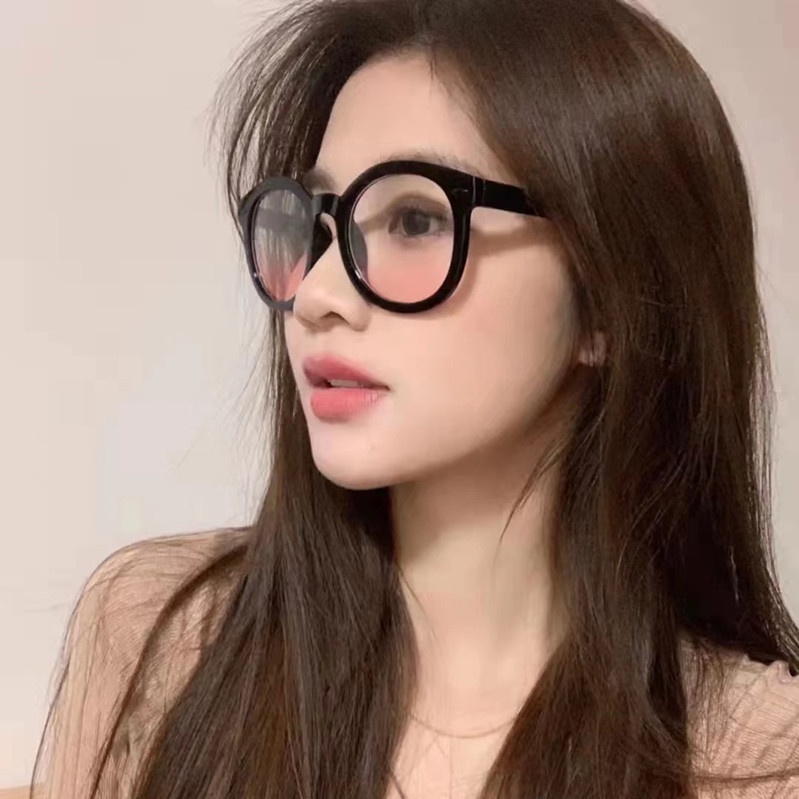 Kính Mát Gọng Tròn Màu Sắc Gradient Phong Cách Hàn Quốc 2022 Kính má hồng