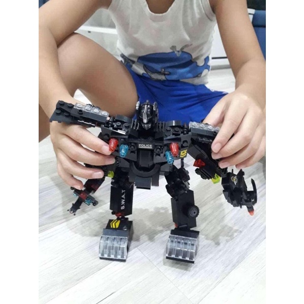 Đồ chơi lego xe cảnh sát đặc nhiệm SWAT 8 IN 3 -820 mảnh ghép ráp được 8 mô hình 3 cách chơi