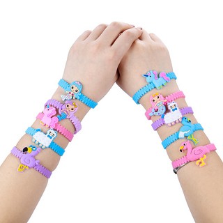 1 Vòng Đeo Tay Hình Kỳ Lân/ Chim Hồng Hạc/ Cá Ngựa Bằng Cao Su Nhiều Màu Dành Cho Bé