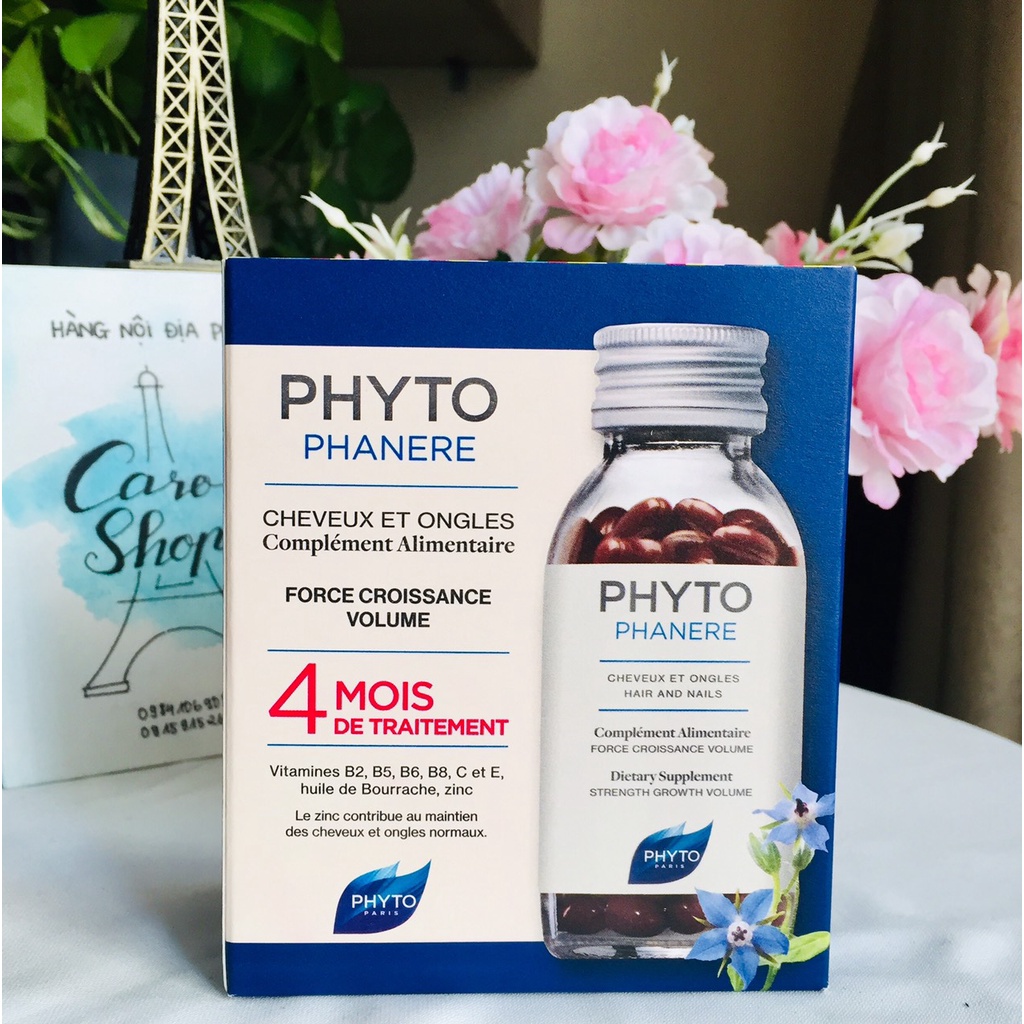 Viên uống PHYTO Phanere hỗ trợ mọc tóc, dưỡng móng - hộp 120v Phytophanere