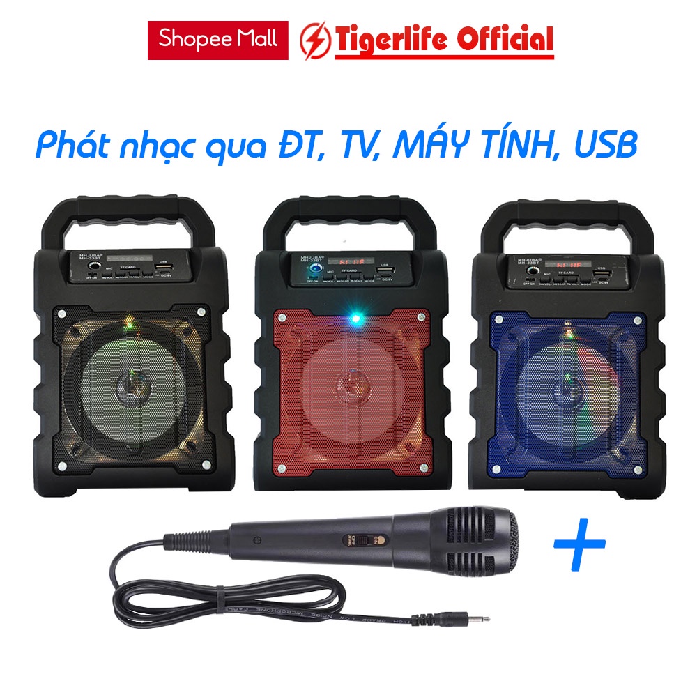 Loa bluetooth karaoke mini Tigerlife JubaHL651 Bass 6.5 Inch nhạc qua ĐT Tivi Laptop MTB USB