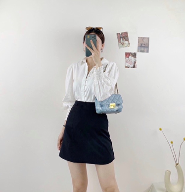 Áo sơmi tay chun cúc ngọc