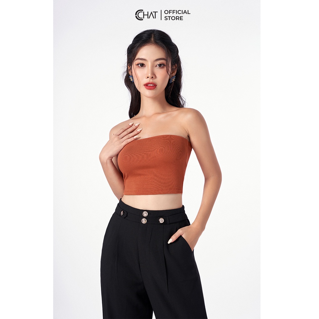 Áo Quây Ngực 𝐂𝐂𝐇𝐀𝐓 Không Đệm Thun Trơn Croptop Dáng Ôm Cao Cấp Phong Cách Trẻ Trung 22ZQC2001OT