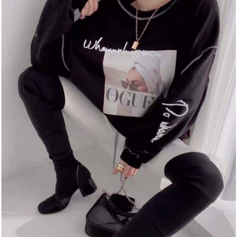 Áo Sweater Vogue Thời Trang Form Rộng Dài Tay, Áo Nỉ Dài Tay | BigBuy360 - bigbuy360.vn