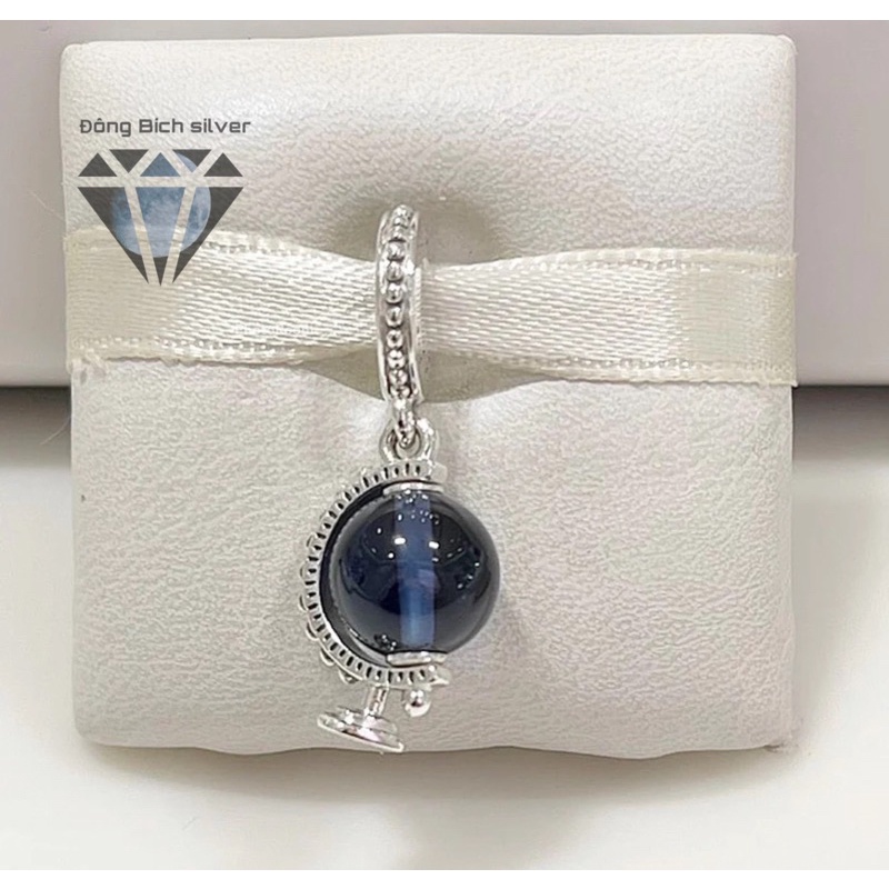 Charm treo - charm bạc quả địa cầu mẫu mới chuẩn bạc s925 Cao cấ - CÓ BẢO HÀNH
