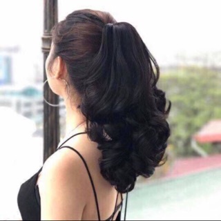 Combo tóc ngoặm xoăn và tóc búi tròn