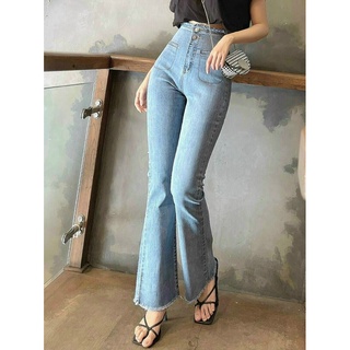 Quần jeans ống loe lưng cao