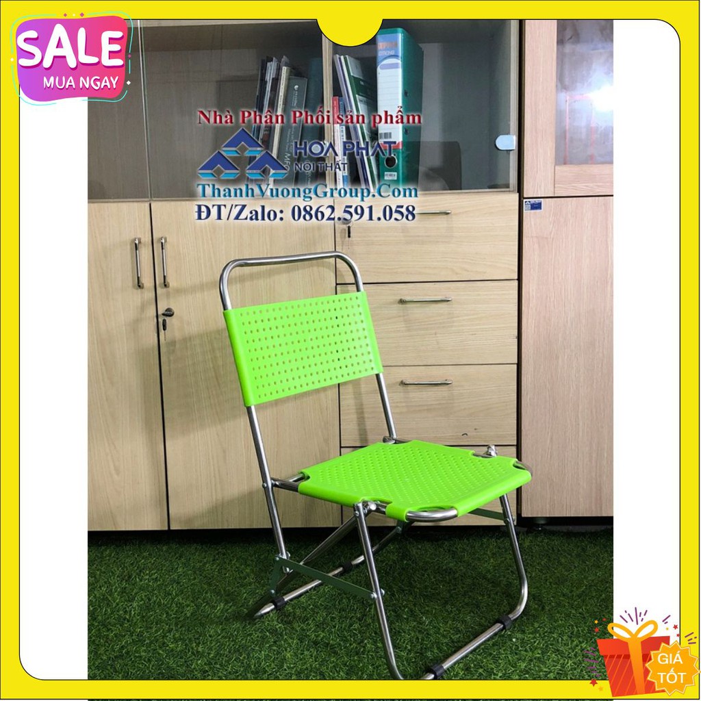 ❀☸✿{Bền Không Gì Bằng} Ghế xếp inox nệm nhựa đúc dày Lưng Thấp dành cho quán cà phê, trà sữa, câu cá