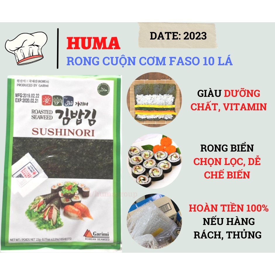 Rong Biển Cuộn Cơm Hàn Quốc - Lá Rong Biển Cuộn Cơm 10 Lá Gimbab, Kimbap, Sushi Loại 22g