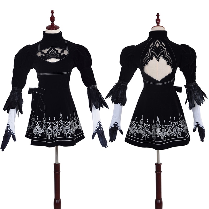 Bộ đồ hóa trang nhân vật trò chơi NieR Automata 2b chiến đấu cực ngầu phong cách lolita cho nữ
