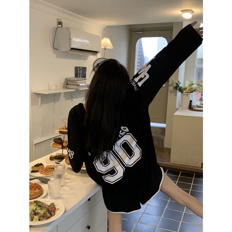 Jiashucheng Áo Hoodie Tay Dài In Chữ Phong Cách Hàn Quốc Dành Cho Nữ