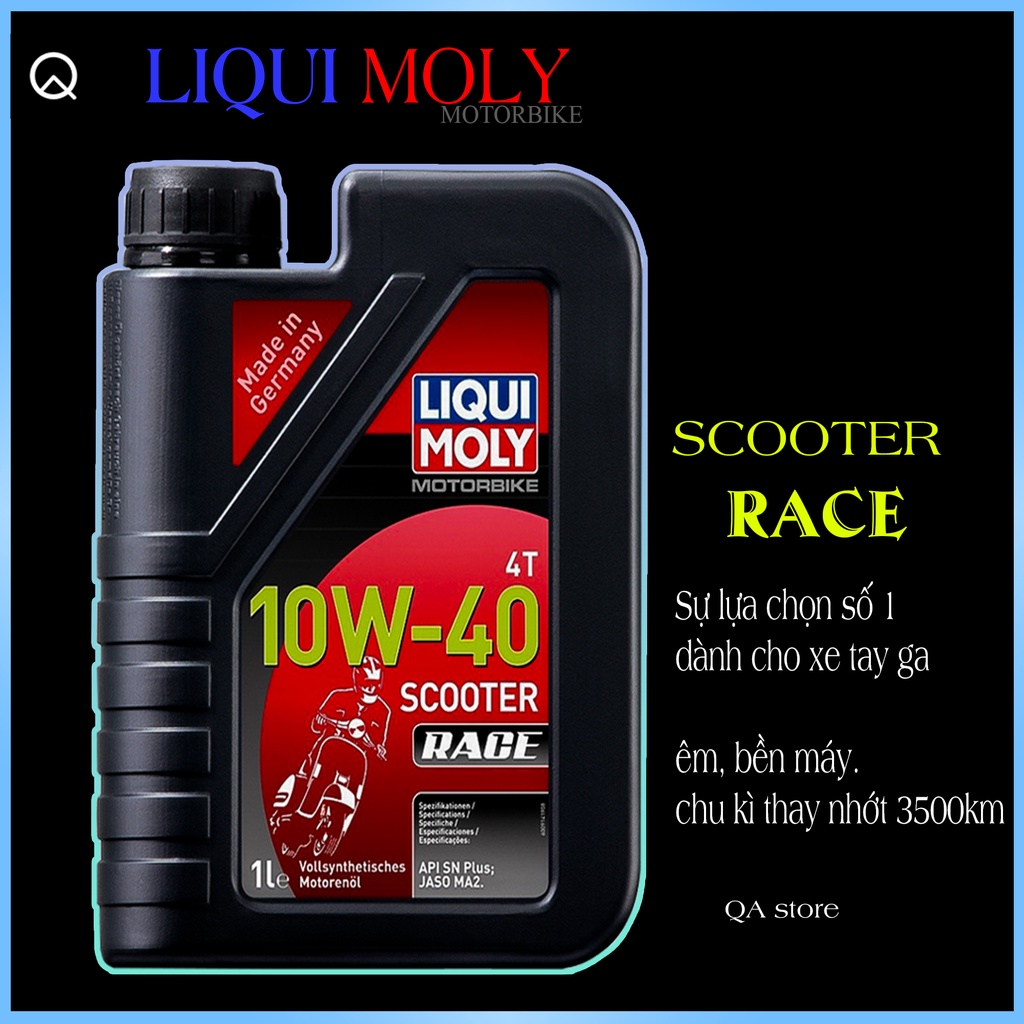 Nhớt Liqui Moly Scooter Race 10W-40 | Nhớt cao cấp dành cho xe ga | êm, Bền bảo vệ động cơ,  tích Kiệm nhiên liệu.