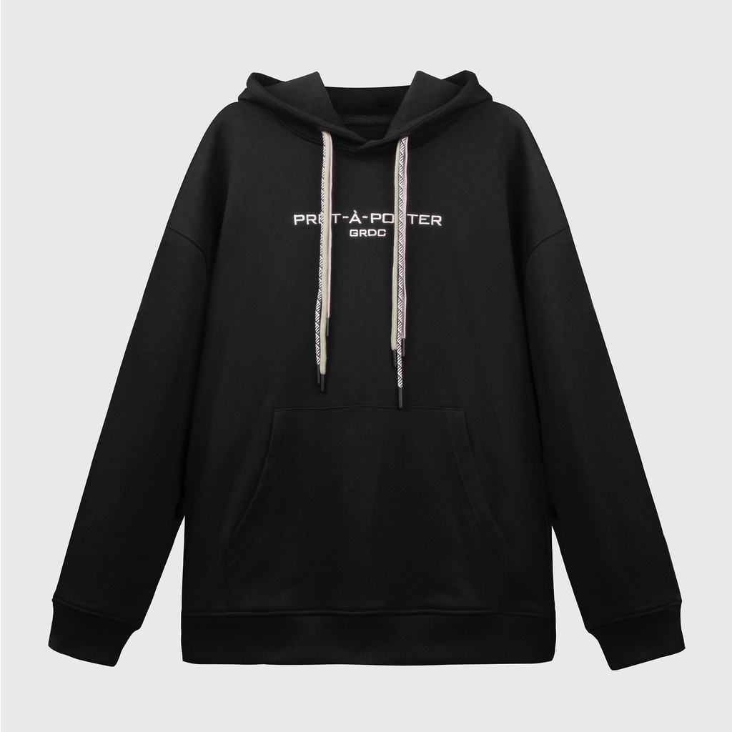 Grimm DC Áo Hoodie thêu Prêt-à-porter // Đen