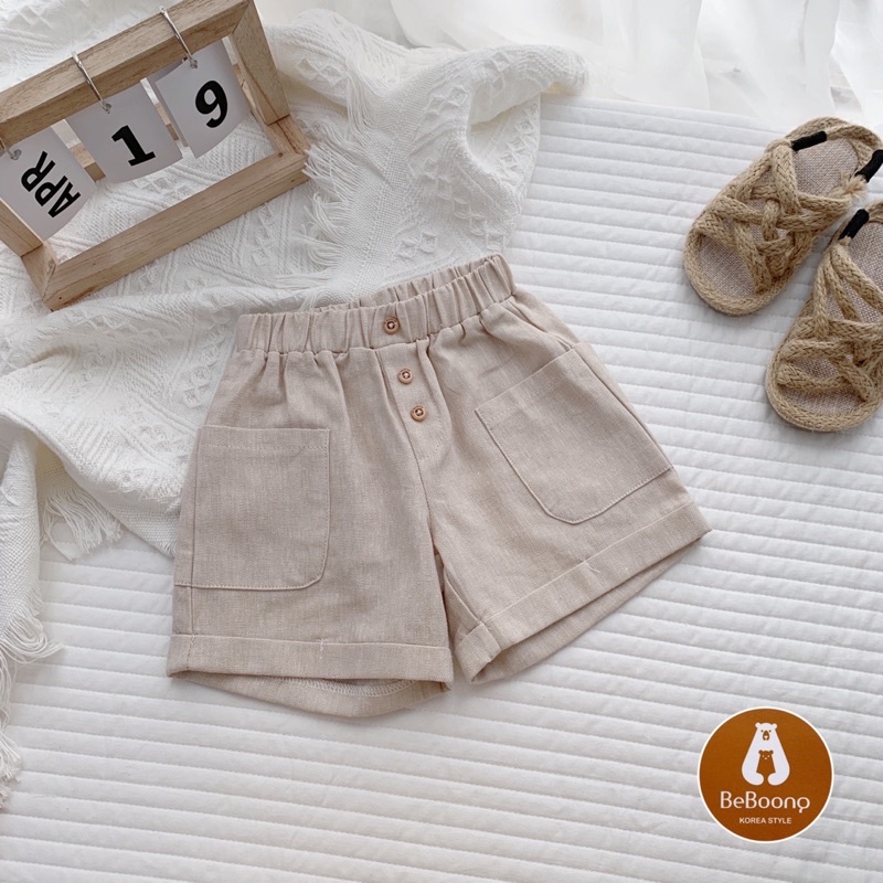 (Mẫu mới) Quần short kaki linen mềm mại bé trai-MS50