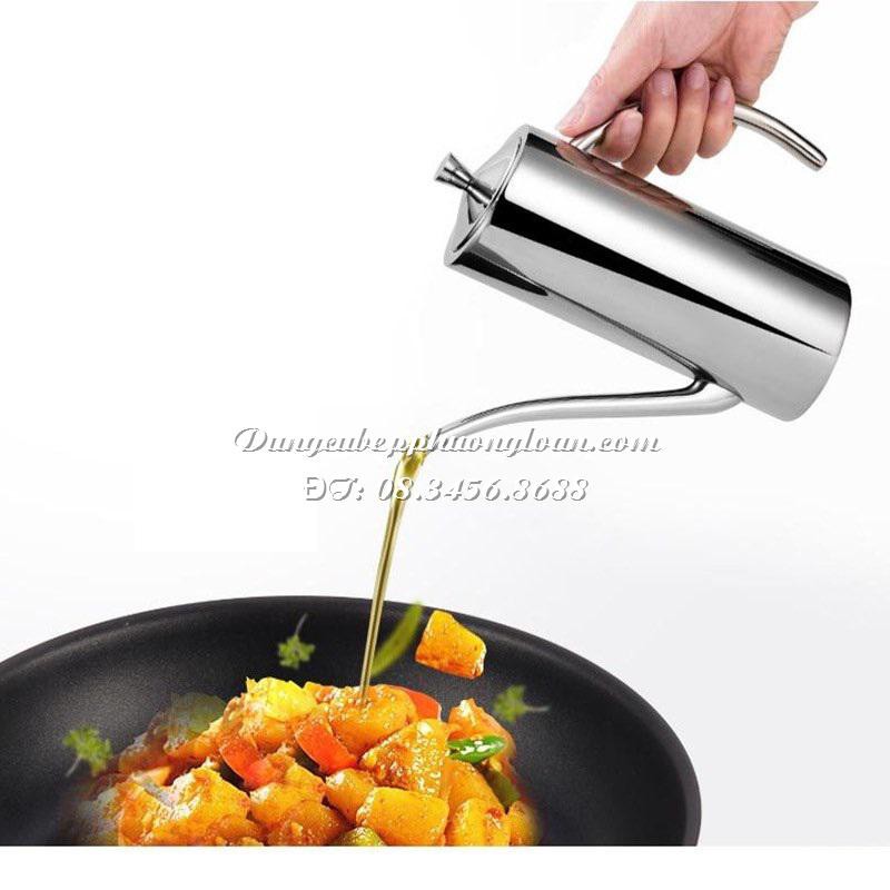 Bình rót xì dầu, nước tương, trà, cà phê vòi dài Inox 304 siêu sang trọng 500ml và 700ml