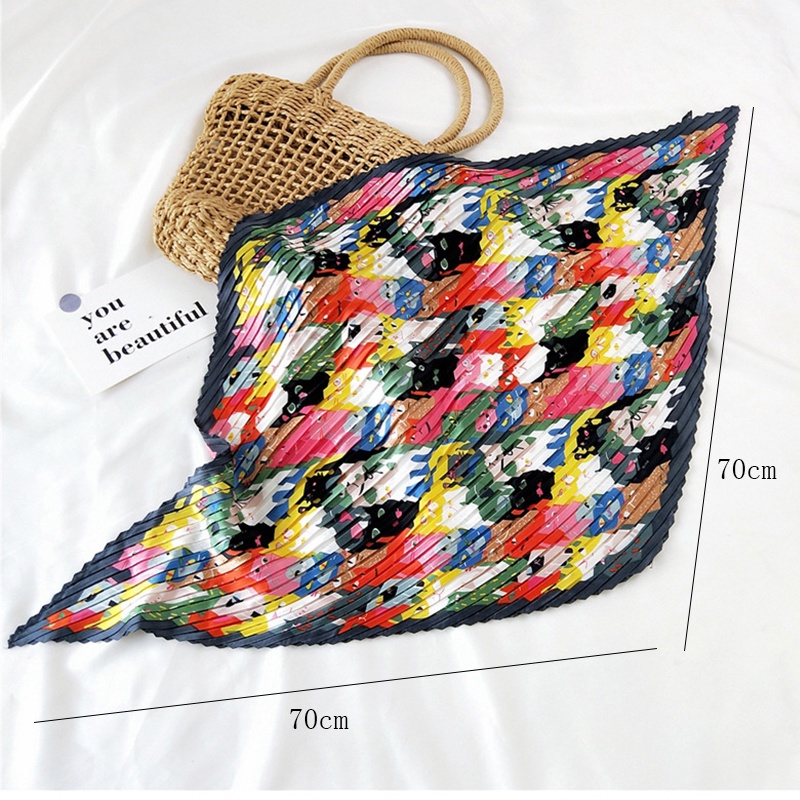 Khăn choàng cổ dáng dài 70x70cm thời trang dễ thương cho nữ