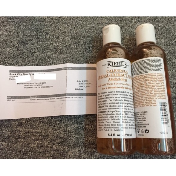 [Hàng Auth - Free Ship] Toner hoa cúc Kiehl's 250ml Calendula Herbal Extract Alcohol-Free Toner - Ngừa Mụn