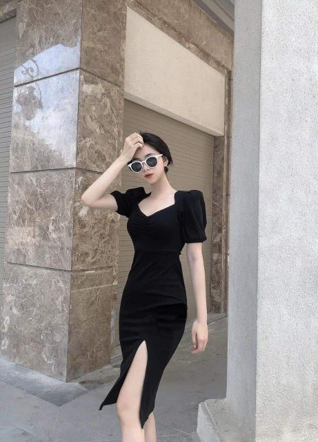 BLACKDRESS đầm body xẻ tà hottrend siêu xinh | BigBuy360 - bigbuy360.vn