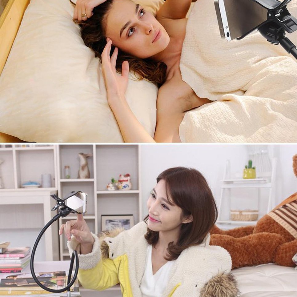 Flexible 360 Rotation Clip Mobile Cell Phone Holder Lazy Bed Desktop Bracket