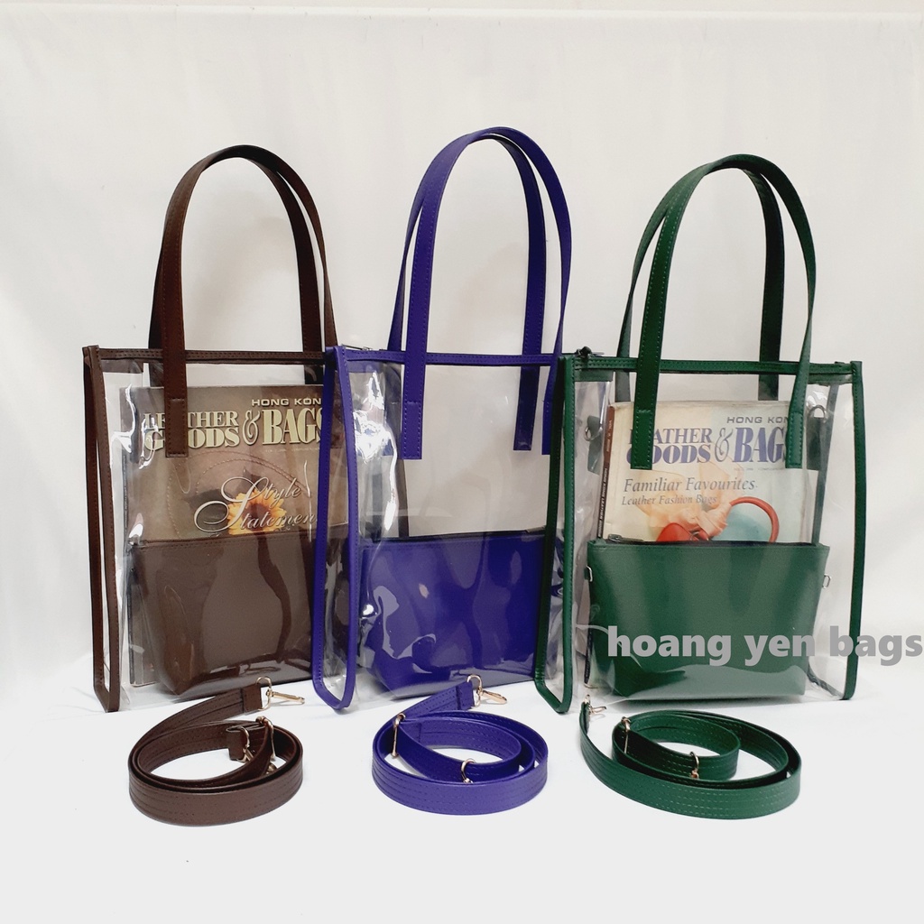Túi xách nhựa trong suốt 2in1