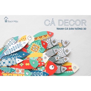 Bộ tranh cá gỗ dán tường-decor phòng đẹp