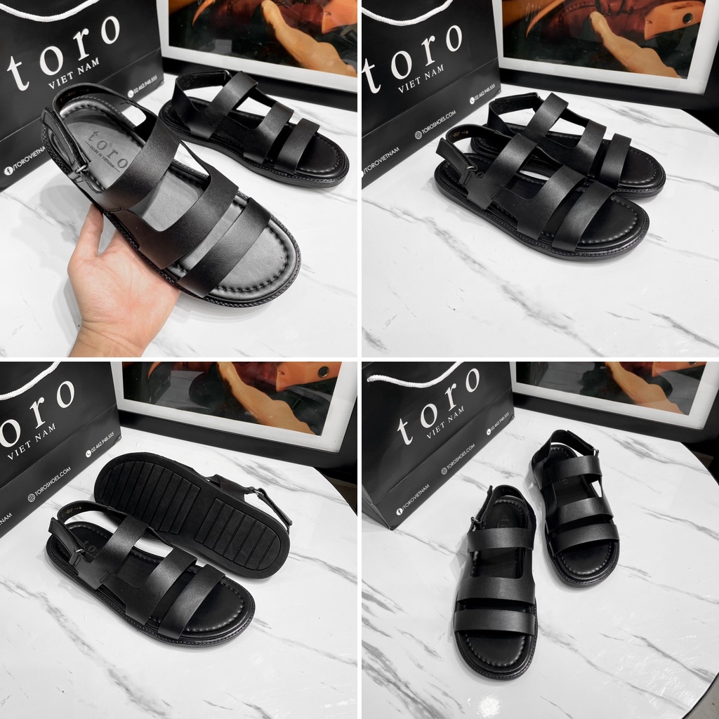 [CAO CẤP] DÉP SANDAL NAM DA BÒ CAO CẤP ĐẾ CAO SU SIÊU BỀN TOROSHOES