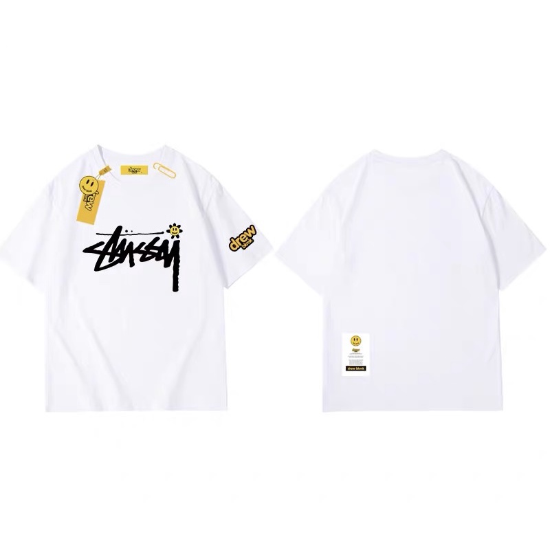 Áo thun trẻ em, áo phông gia đình SAMY KIDS áo cho bé trai, bé gái tay lỡ unisex Drew Stussy