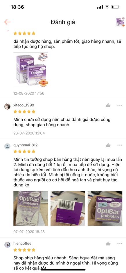 [Mã 229FMCGSALE giảm 8% đơn 500K] Optibac tím for women 30v chính hãng