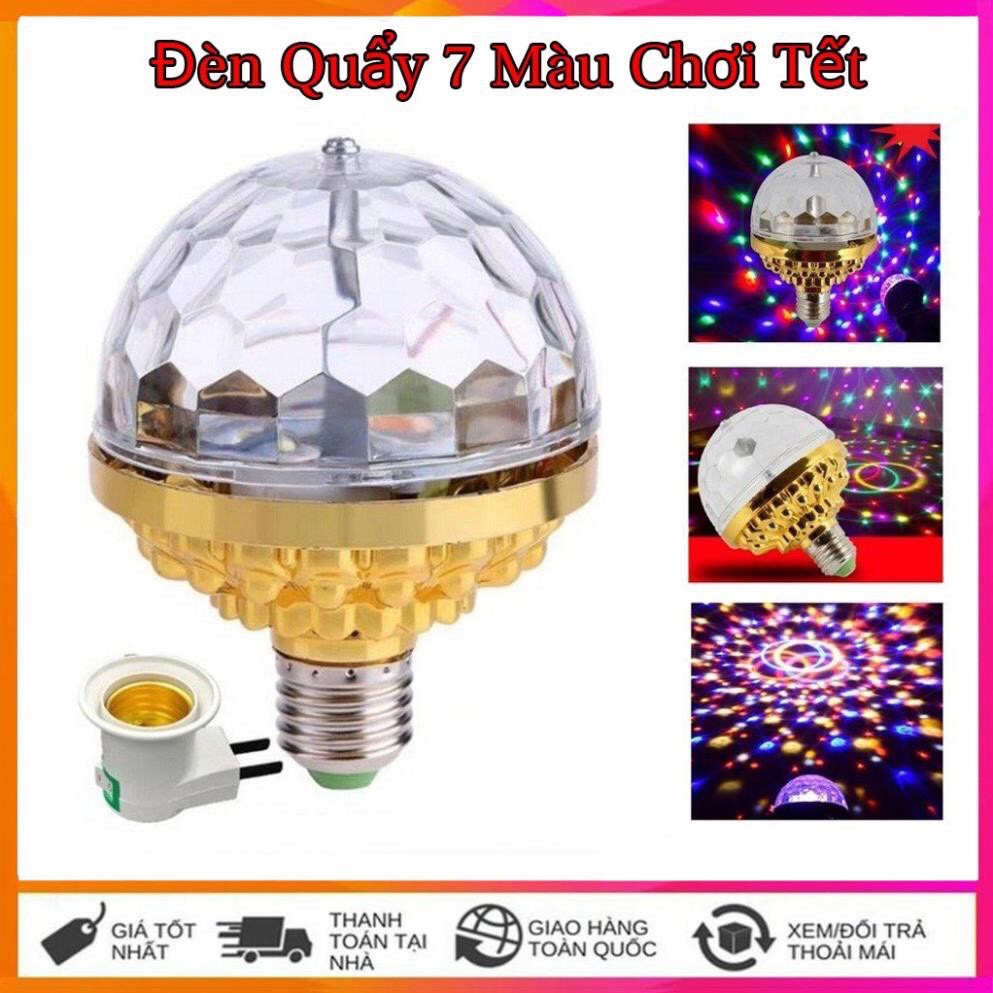 Đèn LED Xoay 7 Màu Nhiều Hiệu Ứng Tia Chớp Nhấp Nháy Theo Tiếng Nhạc, Đổi Màu, An Toàn Khi Sử Dụng