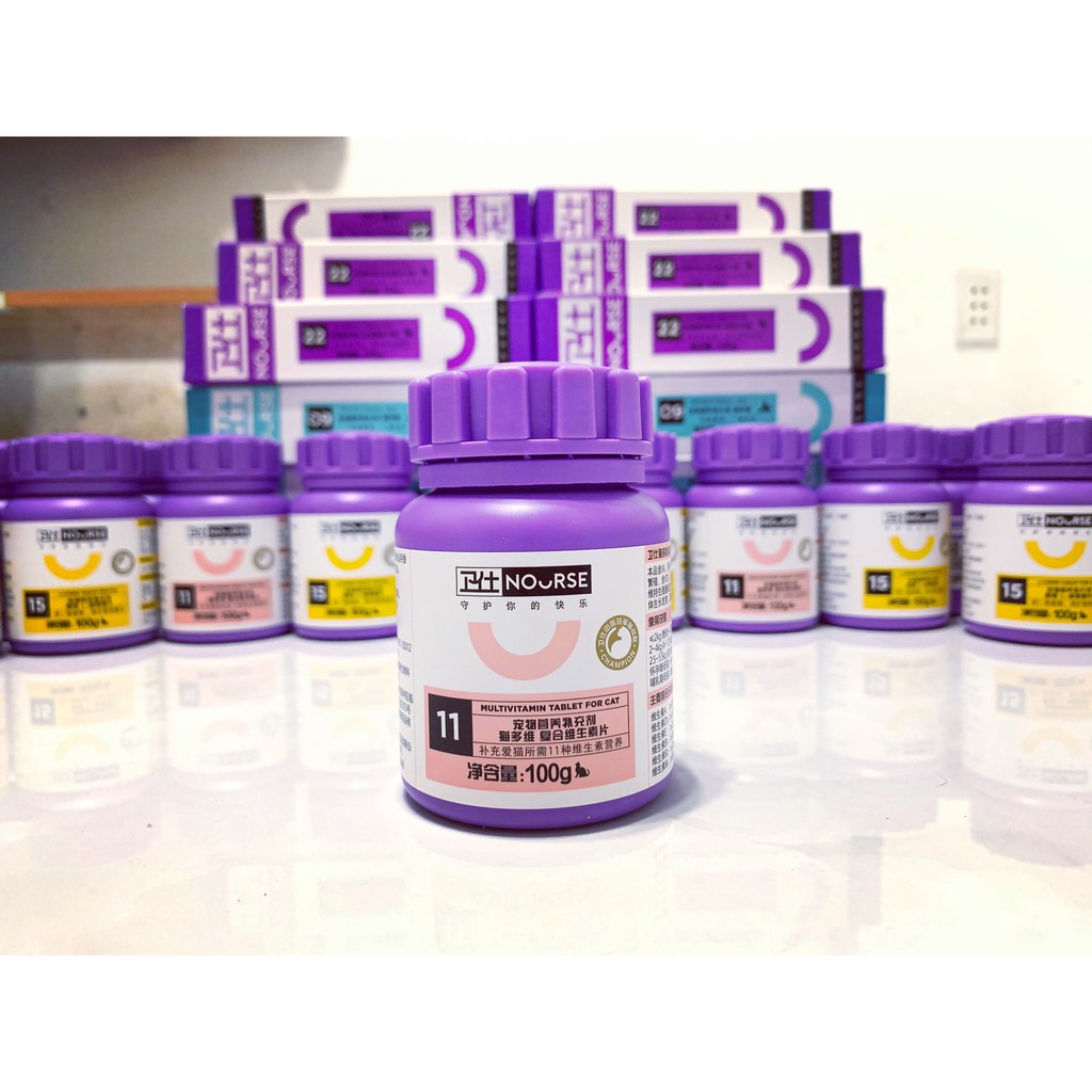 Vitamin tổng hợp Nourse 11 giúp mèo phát triển toàn diện (200v)