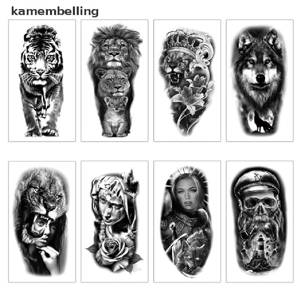 Kamembelling Miếng Dán Hình Xăm Tạm Thời Họa Tiết Hoa Quyến Rũ