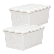 Thùng Đựng Đồ, Combo 2 Thùng Nhựa Đựng Đồ Đa Năng Có Nắp Dung Tích 24L 2 Màu Phong Cách Hàn Quốc Ollyhome ST21
