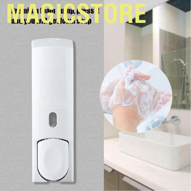 【Ready Stock】Magicstore 600ml Wall Mounted Manual Foam Soap Liquid Dispenser Lotion Box for Bathroom Kitchen (White)