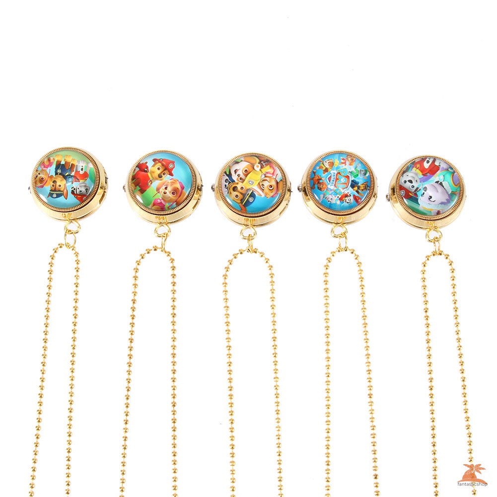 #Đồng hồ bỏ túi# Cute Cartoon Flip Retro Pocket Watch Anime Figure Necklace Hanging Watch Child Watches