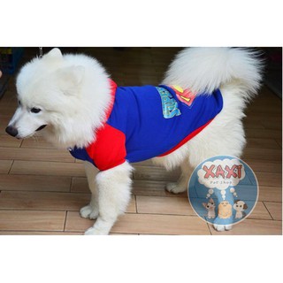 Áo cho chó lớn kiểu có nón in ký hiệu siêu nhân - XaxiPet