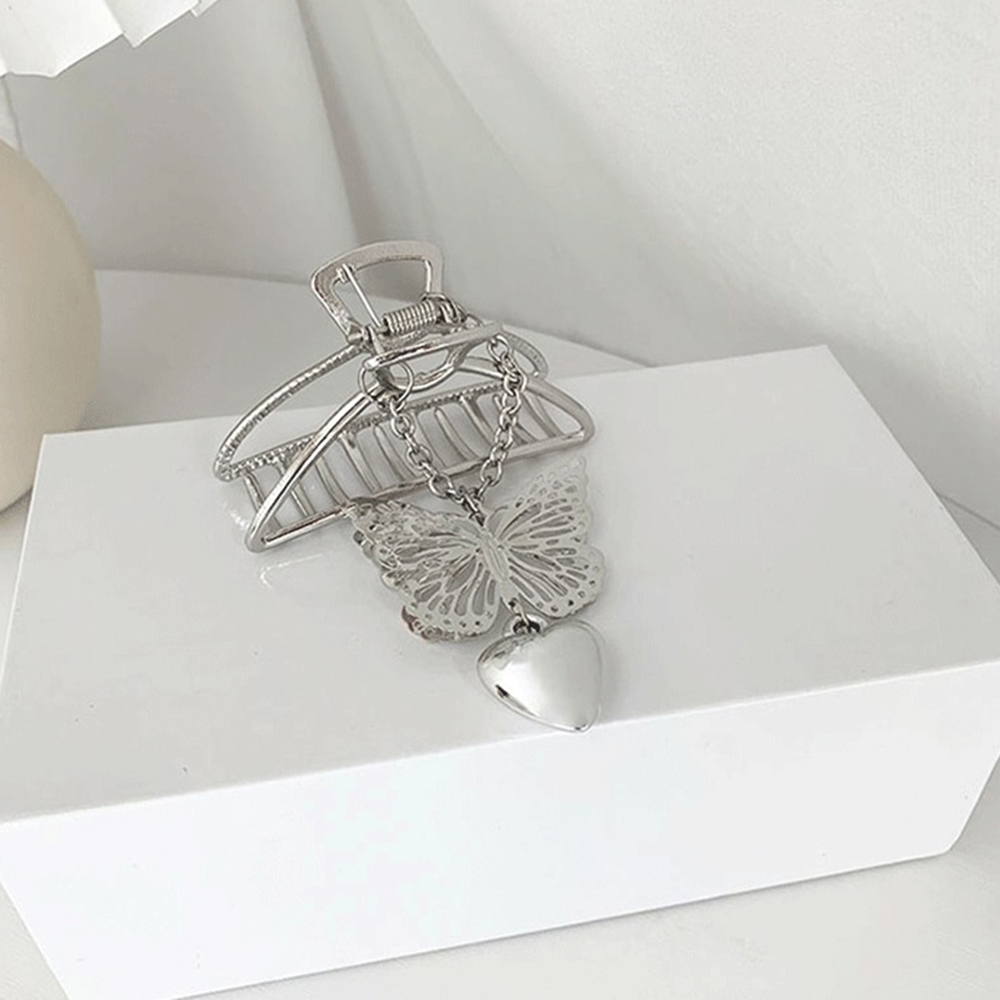 Kẹp Tóc Kim Loại Mạ Bạc Phong Cách Cổ Điển Cho Nữ