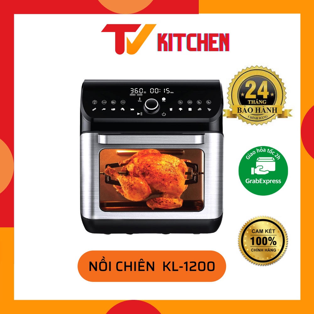 Nồi chiên không dầu Kalite KL1200 dung tích 12LNướng nguyên con, phụ kiện 8 món Chính Hãng
