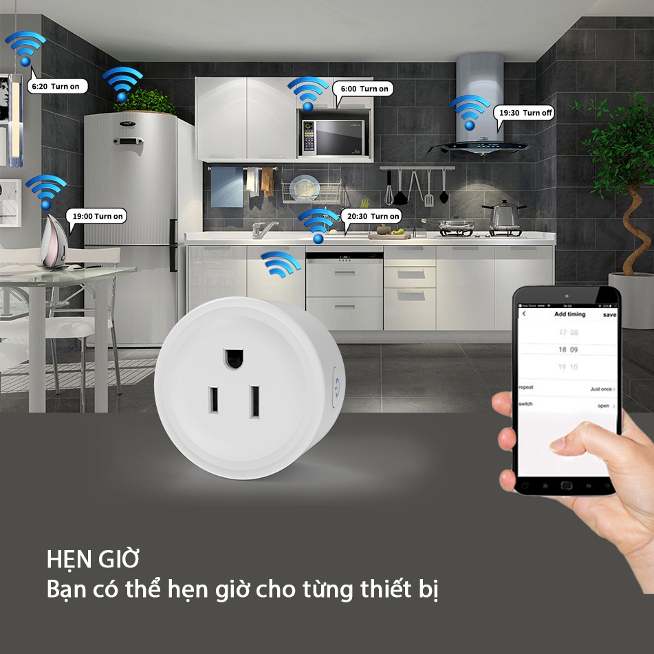 SMART PLUG - Ổ cắm thông minh kết nối app qua 3G/4G/WIFI - Điều khiển bật tắt - Hẹn giờ cho thiết bị điện