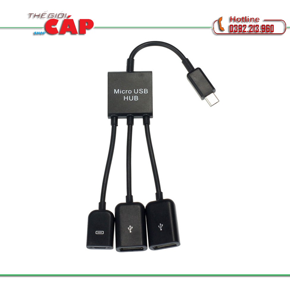 Cáp OTG 3 đầu cho android - Cáp Usb cho android - OTG cable 3 in 1 | BigBuy360 - bigbuy360.vn