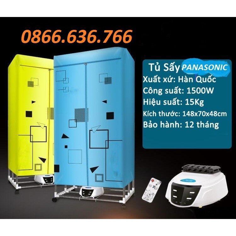 Máy sấy quần áo Panasonic khung inox 2 tầng có điều khiển.BH 1 năm